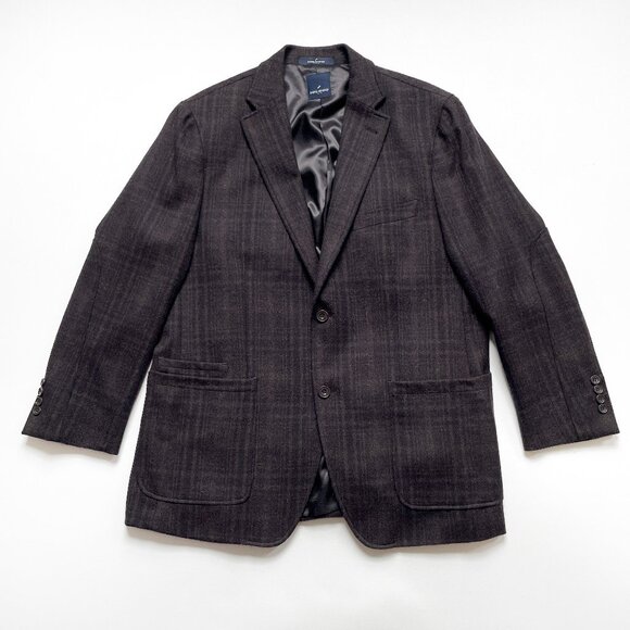 Daniel Hechter Paris Plaid Wool Sport Coat Blazer Size 42 Regular - Picture 1 of 11